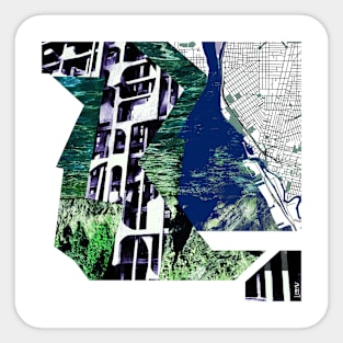 The big wetland city collage Sticker